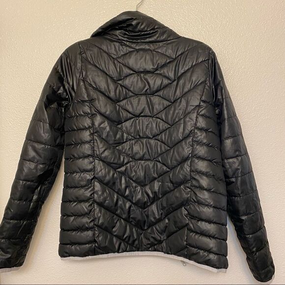 Women's alternative down puffer quilted black reversible Jacket S/M - Picture 5 of 12